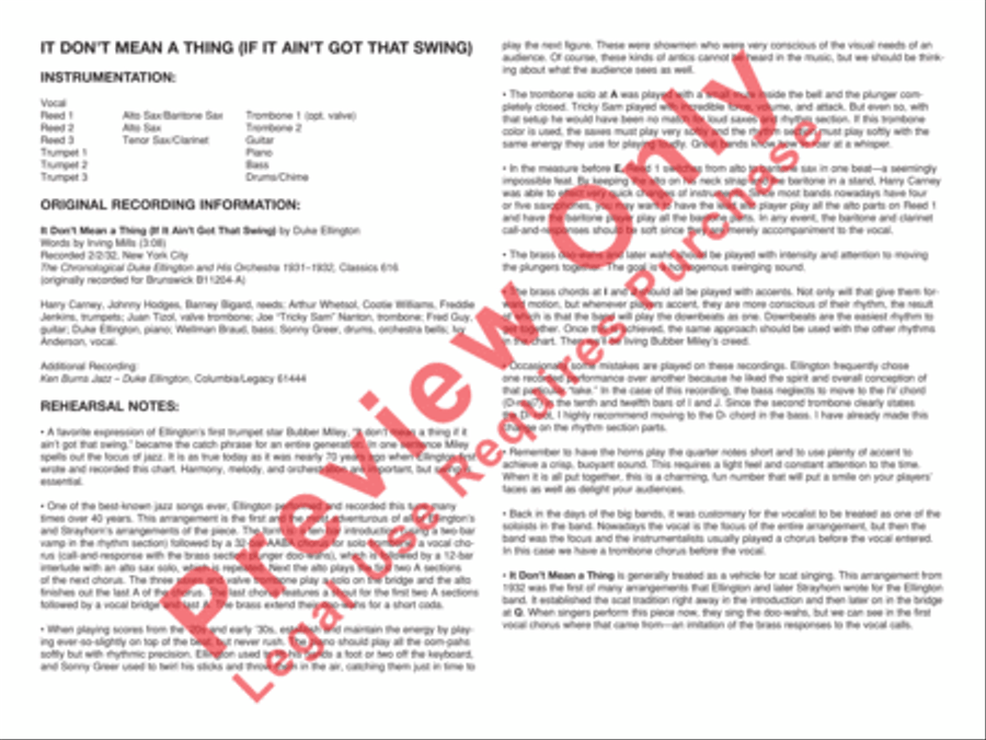 It Don't Mean a Thing If It Ain't Got That Swing Jazz Ensemble scores gallery preview page 5