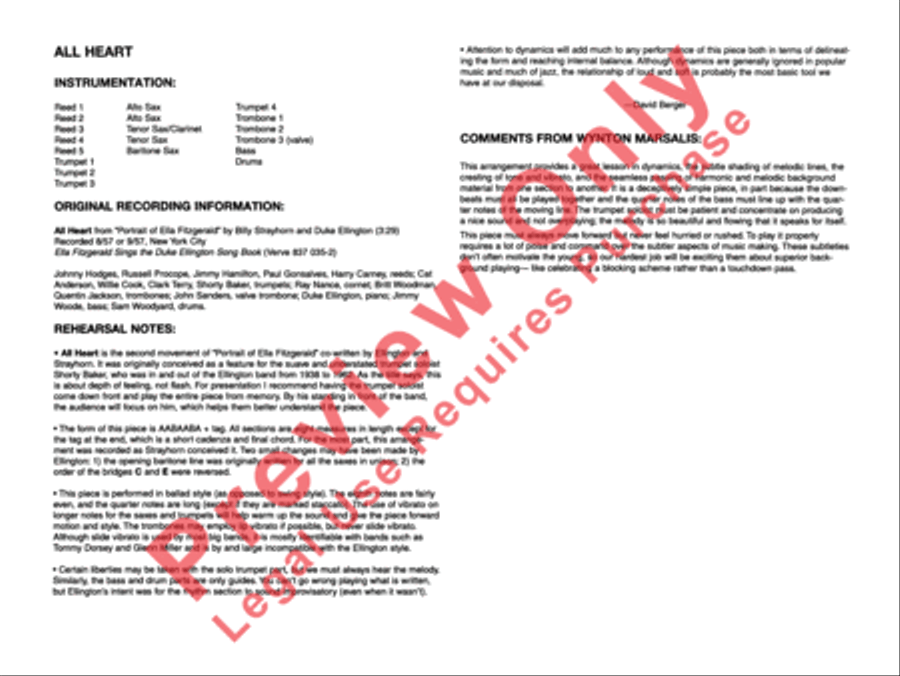 All Heart (from Portrait of Ella Fitzgerald) Jazz Ensemble scores gallery preview page 5