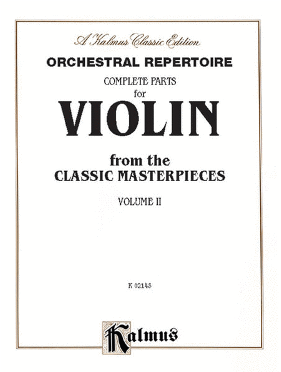 Orchestral Repertoire Complete Parts for Violin from the Classic Masterpieces, Volume 2 Violin scores gallery preview page 1