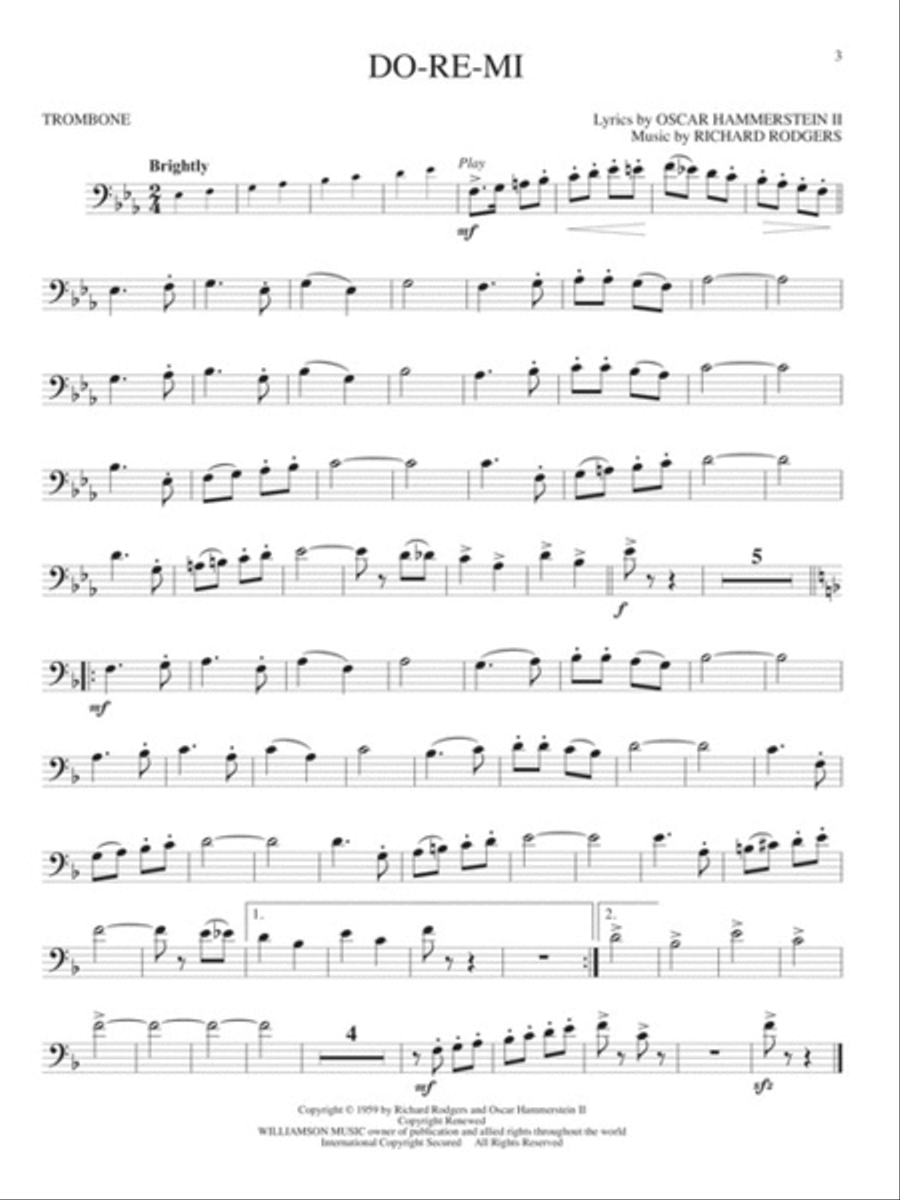 The Sound of Music Trombone Solo scores gallery preview page 3