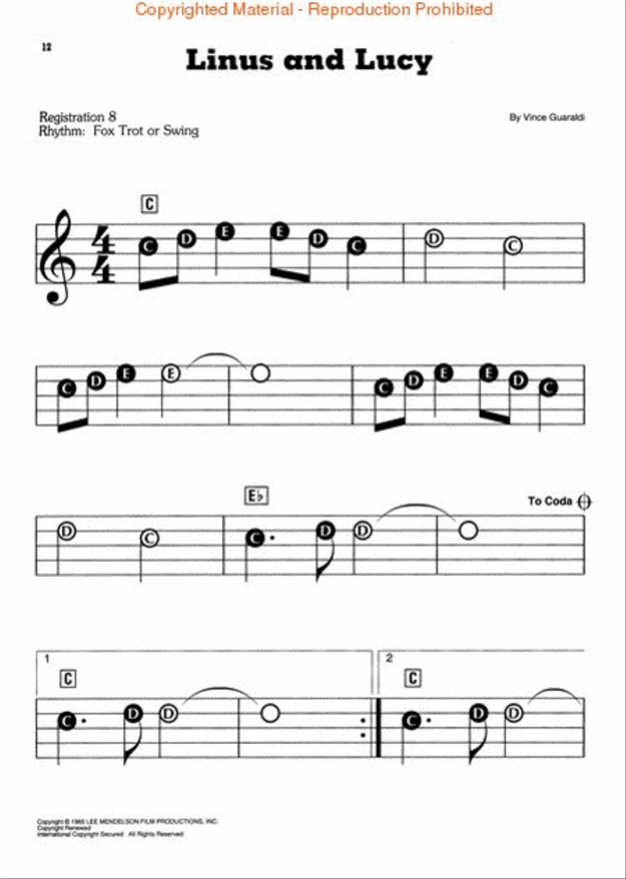 E-Z Play Today #169 - A Charlie Brown Christmas Electronic Keyboard scores gallery preview page 4
