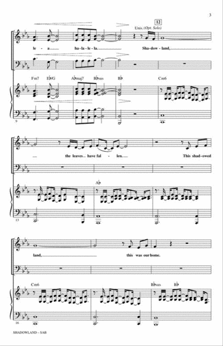 Shadowland (from The Lion King: The Broadway Musical) 3-Part scores gallery preview page 4