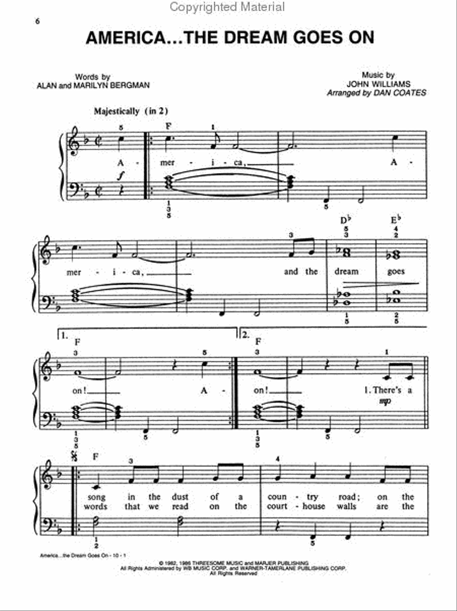 America The Dream Lives On - Easy Piano Easy Piano scores gallery preview page 3