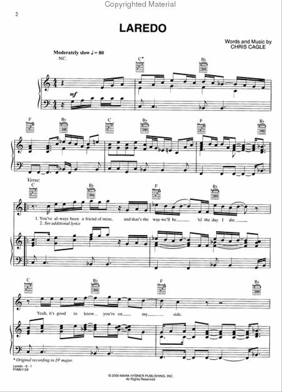 Laredo Piano, Vocal, Guitar scores gallery preview page 2