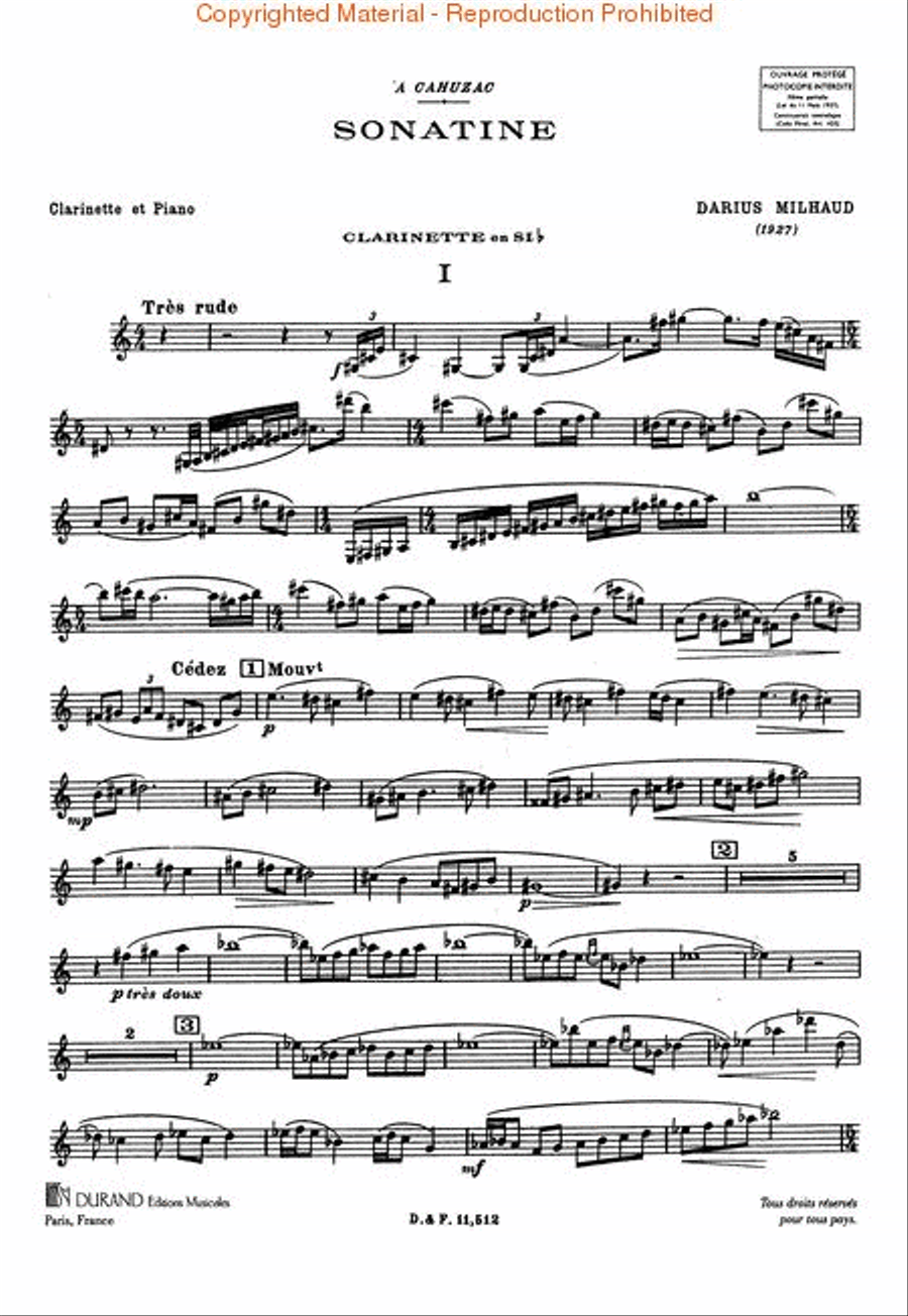 Sonatine Clarinet Solo scores gallery preview page 2
