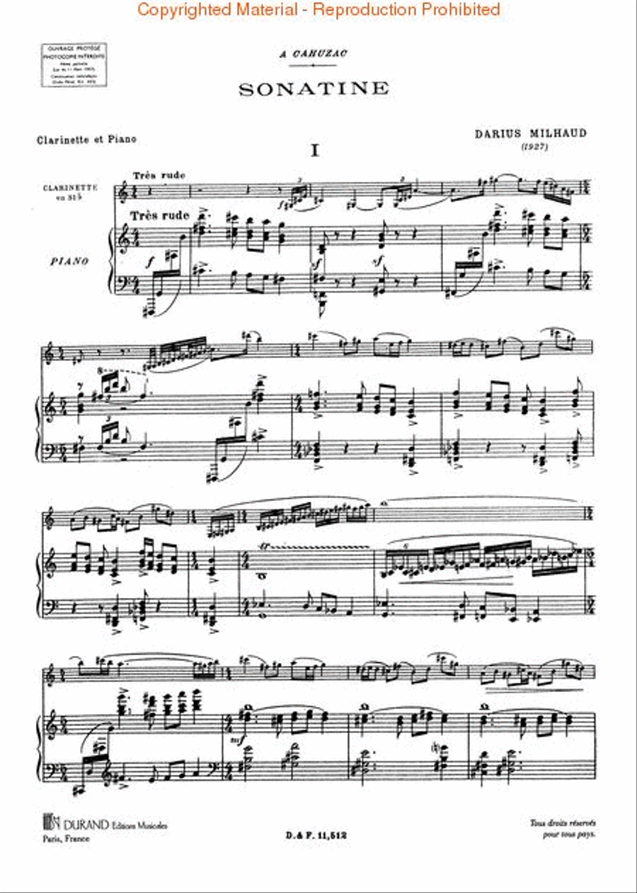 Sonatine Clarinet Solo scores gallery preview page 3