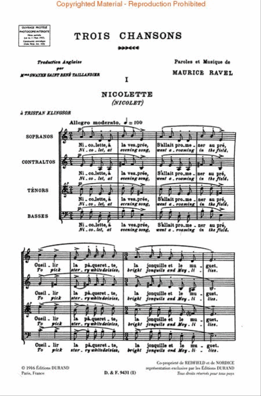 3 Chansons (Complete) 3 Chansons (Complete) 4-Part scores gallery preview page 2