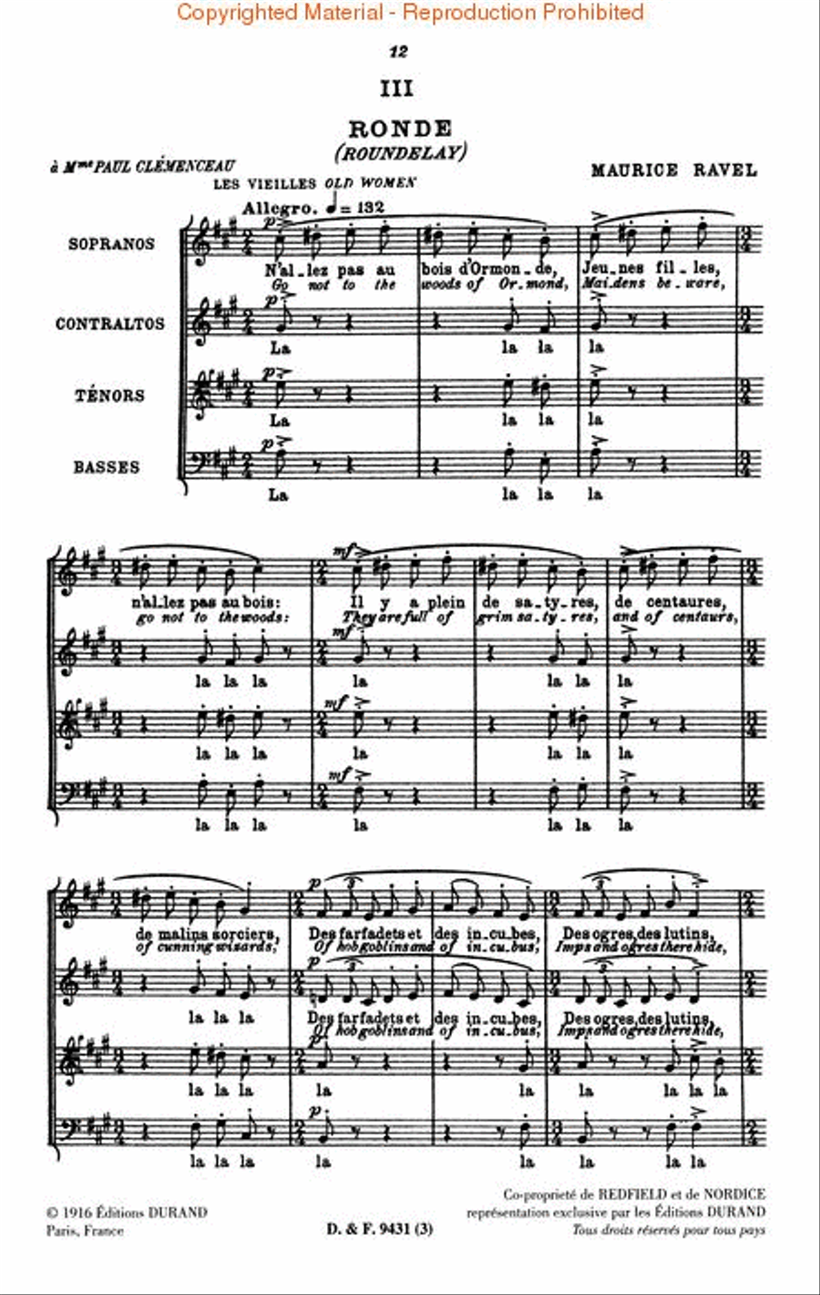 3 Chansons (Complete) 3 Chansons (Complete) 4-Part scores gallery preview page 4