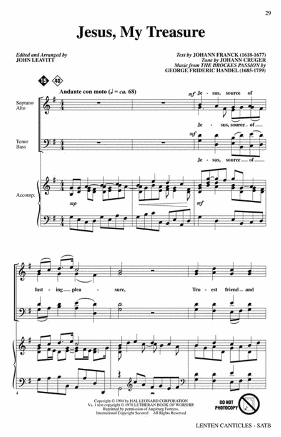 Lenten Canticles Choir scores gallery preview page 6