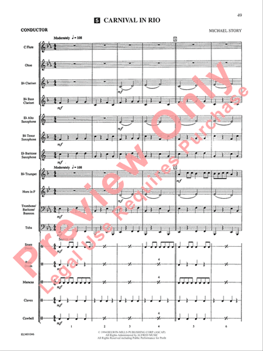 Belwin Beginning Band, Book 1 Concert Band scores gallery preview page 53