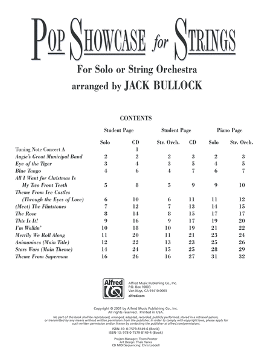 Pop Showcase for Strings (For Solo or String Orchestra) Double Bass scores gallery preview page 2