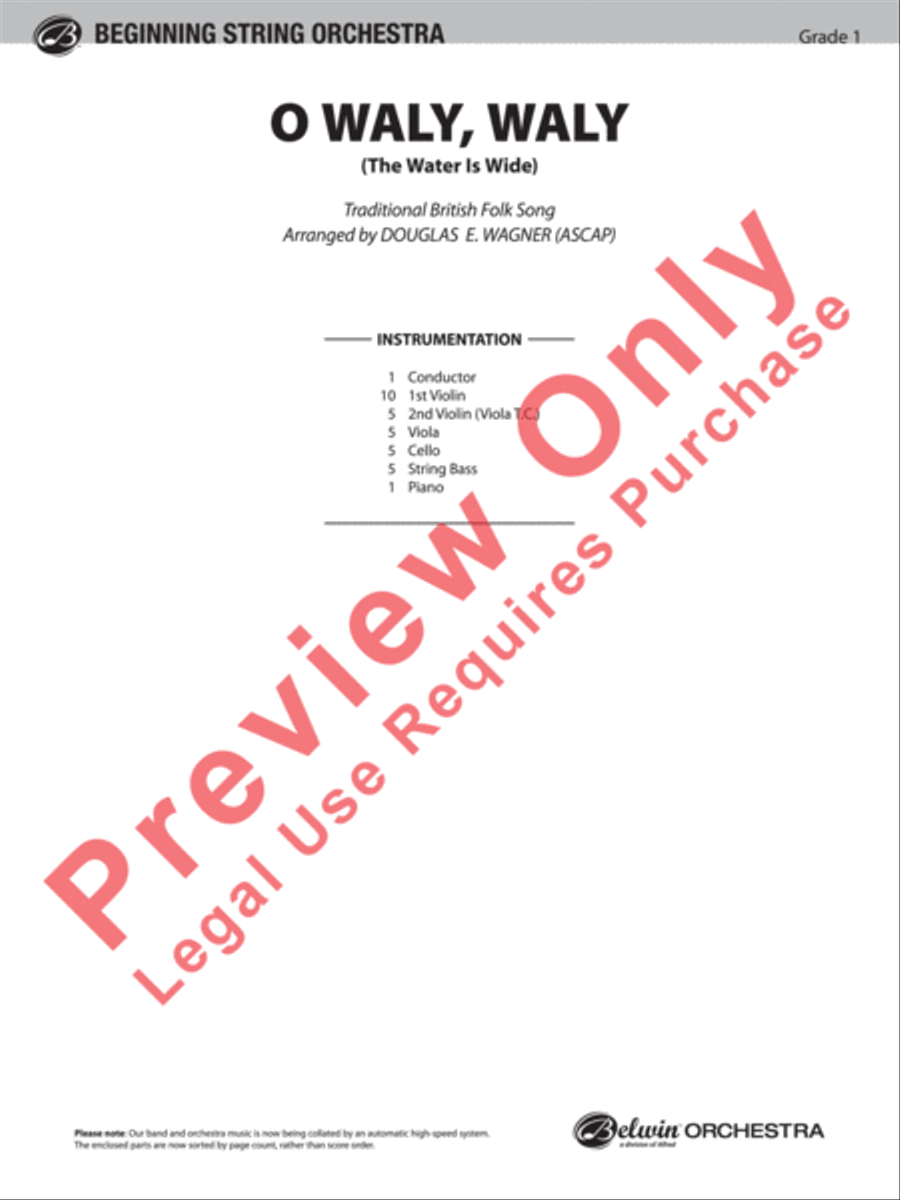 O Waly, Waly (The Water Is Wide) String Orchestra scores gallery preview page 2