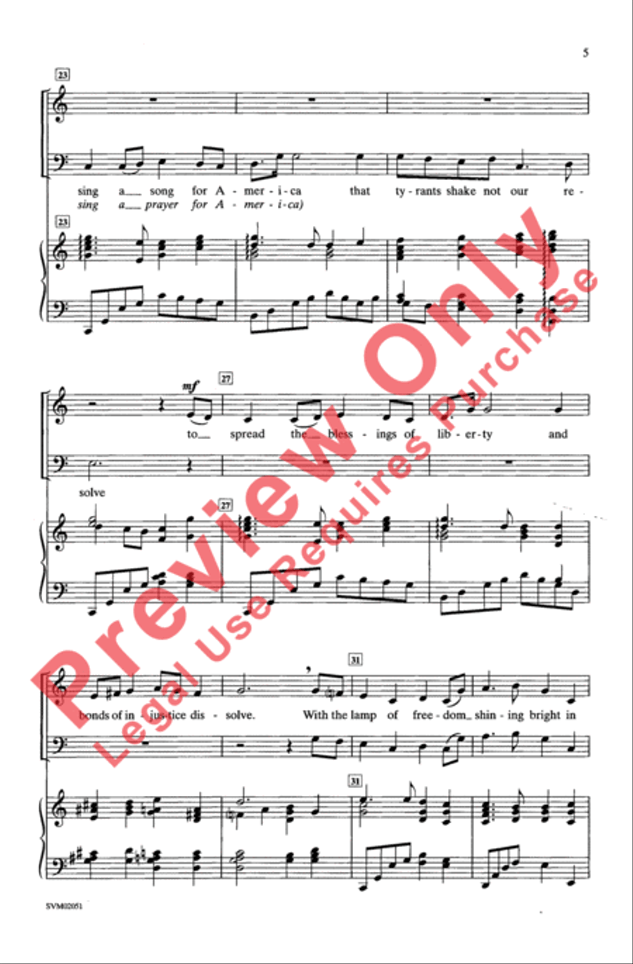 I Sing A Song/Prayer For America - SAB 3-Part scores gallery preview page 4