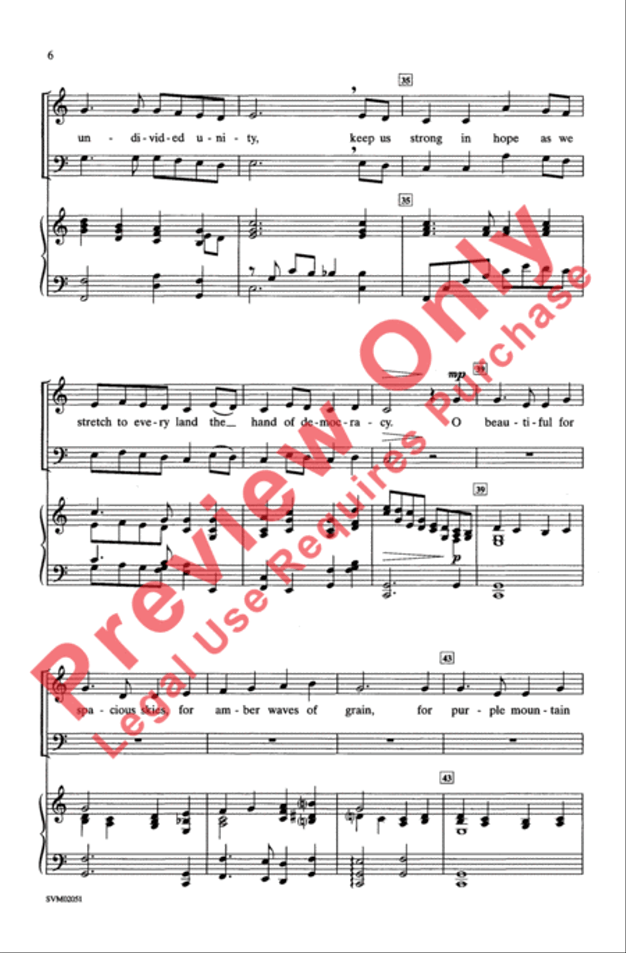 I Sing A Song/Prayer For America - SAB 3-Part scores gallery preview page 5