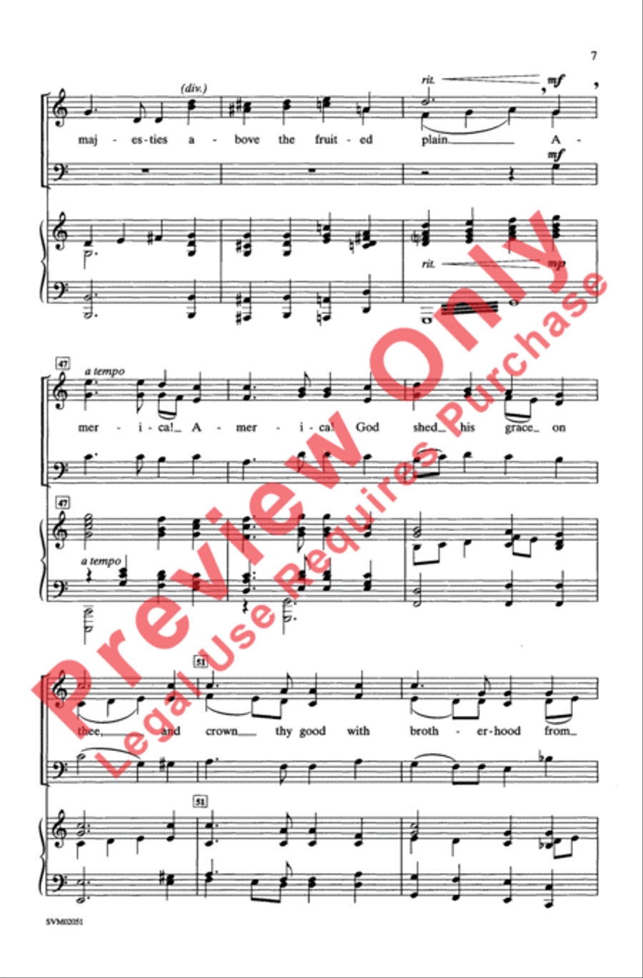 I Sing A Song/Prayer For America - SAB 3-Part scores gallery preview page 6