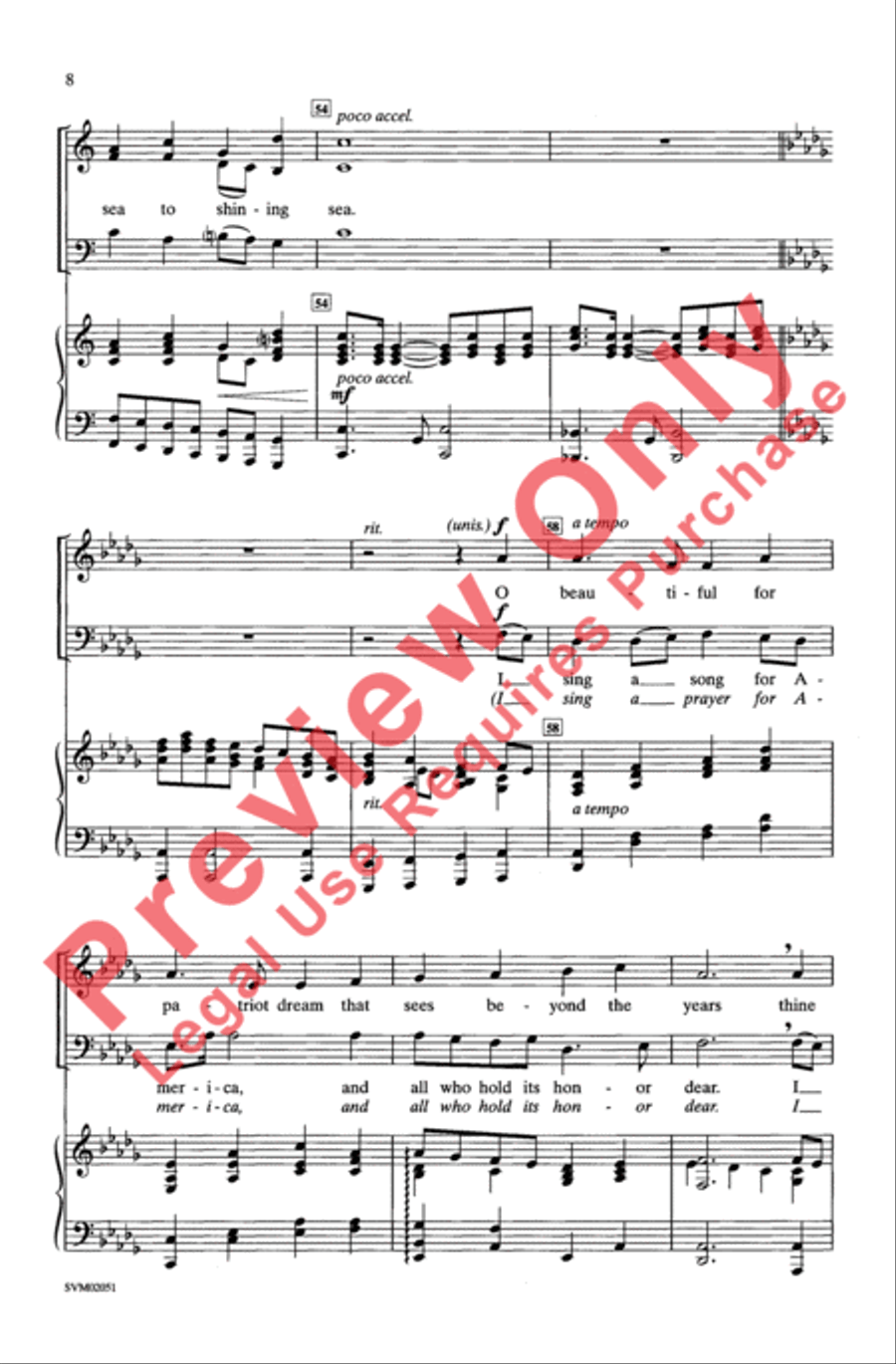 I Sing A Song/Prayer For America - SAB 3-Part scores gallery preview page 7