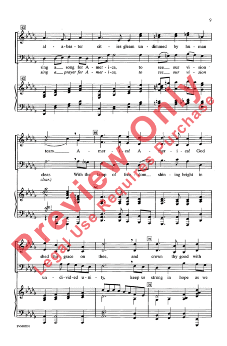 I Sing A Song/Prayer For America - SAB 3-Part scores gallery preview page 8
