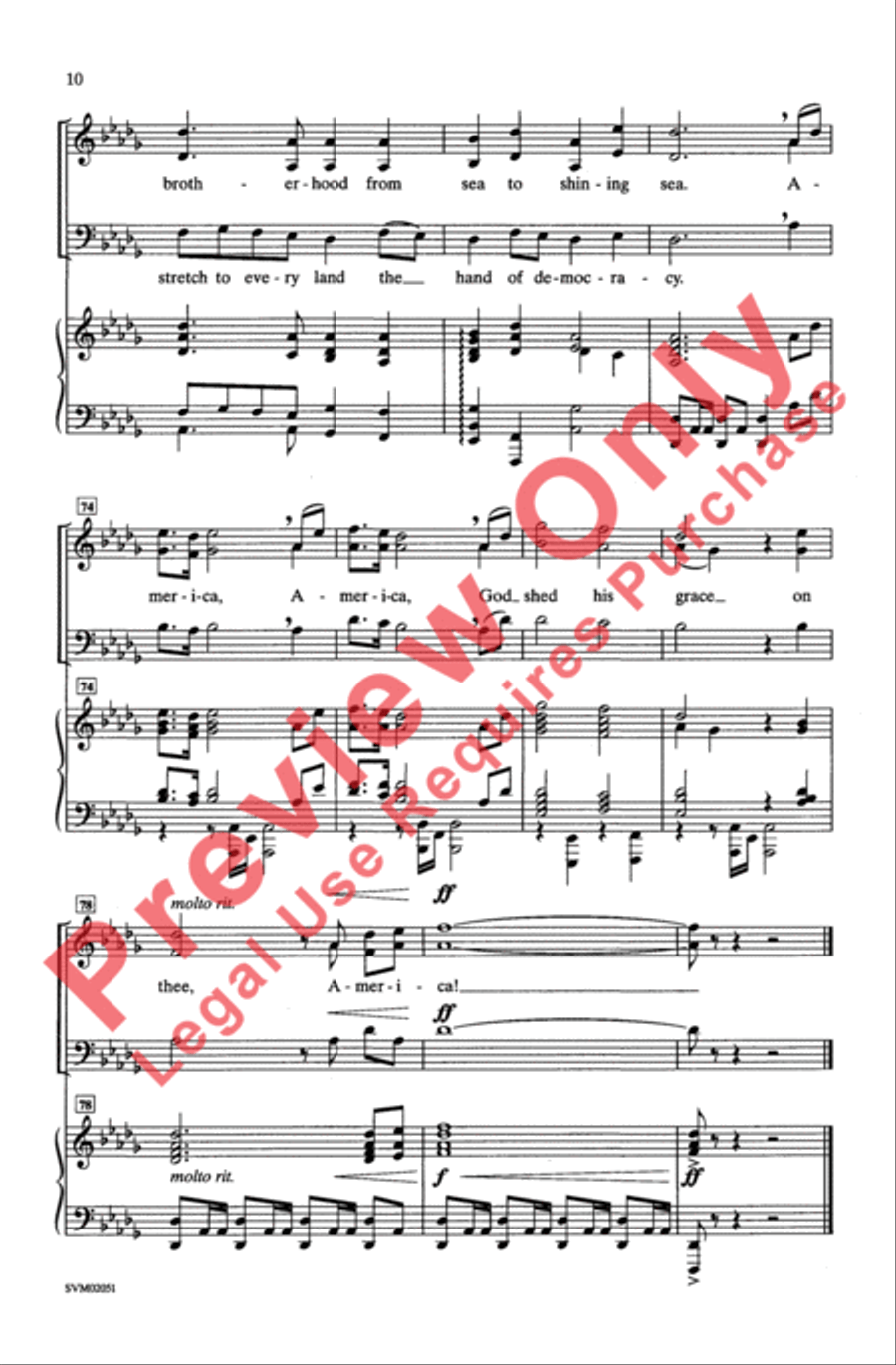 I Sing A Song/Prayer For America - SAB 3-Part scores gallery preview page 9