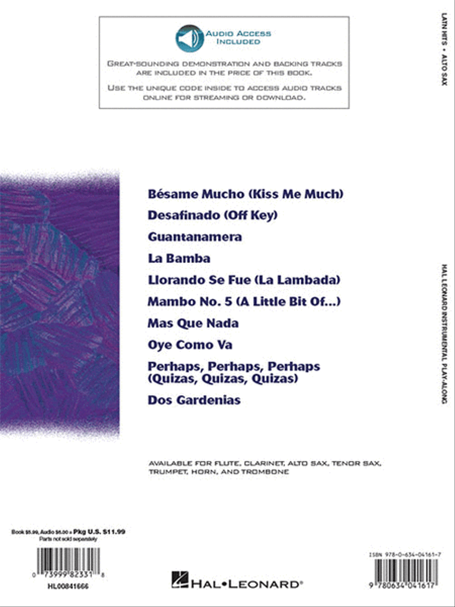 Latin Hits – Instrumental Play Along for Alto Sax Alto Saxophone scores gallery preview page 6