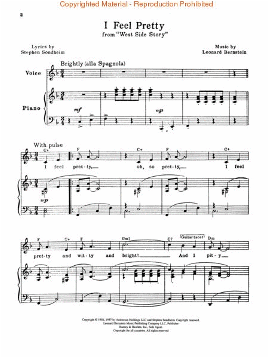 West Side Story - Vocal Selections Piano, Vocal scores gallery preview page 3