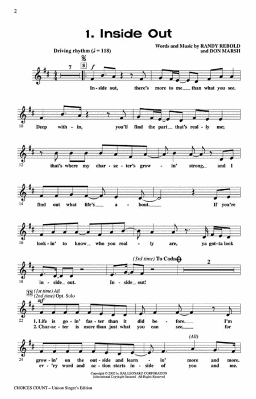 Choices Count (All-School Revue) Choir scores gallery preview page 2