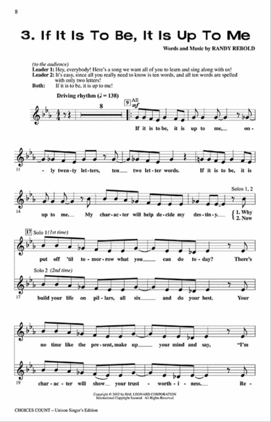 Choices Count (All-School Revue) Choir scores gallery preview page 3
