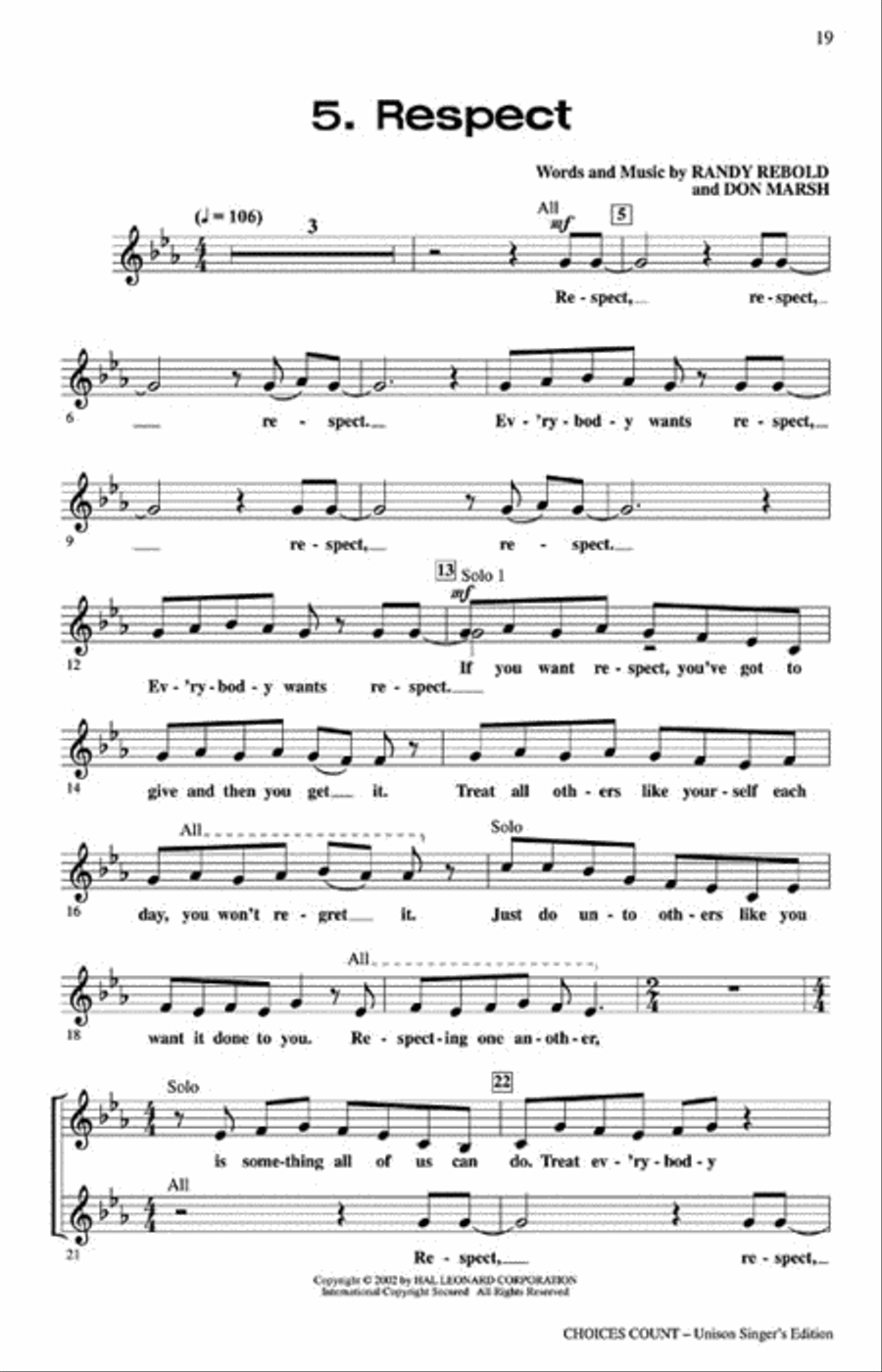 Choices Count (All-School Revue) Choir scores gallery preview page 5