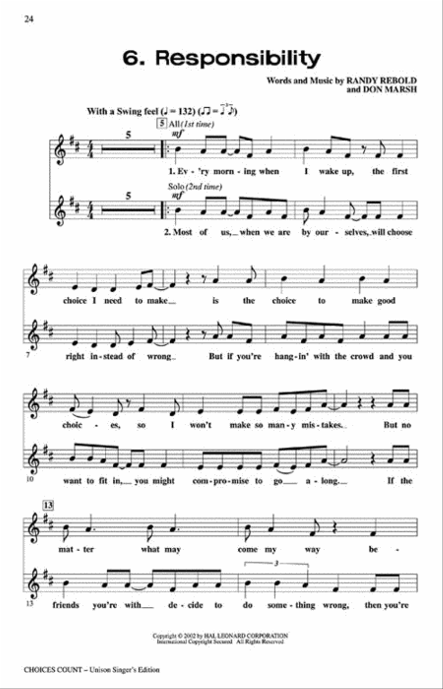Choices Count (All-School Revue) Choir scores gallery preview page 6