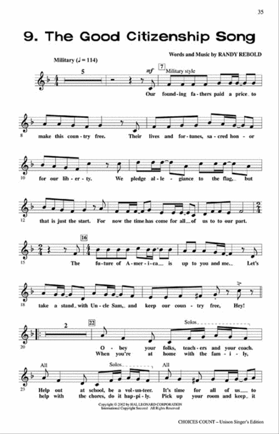 Choices Count (All-School Revue) Choir scores gallery preview page 7