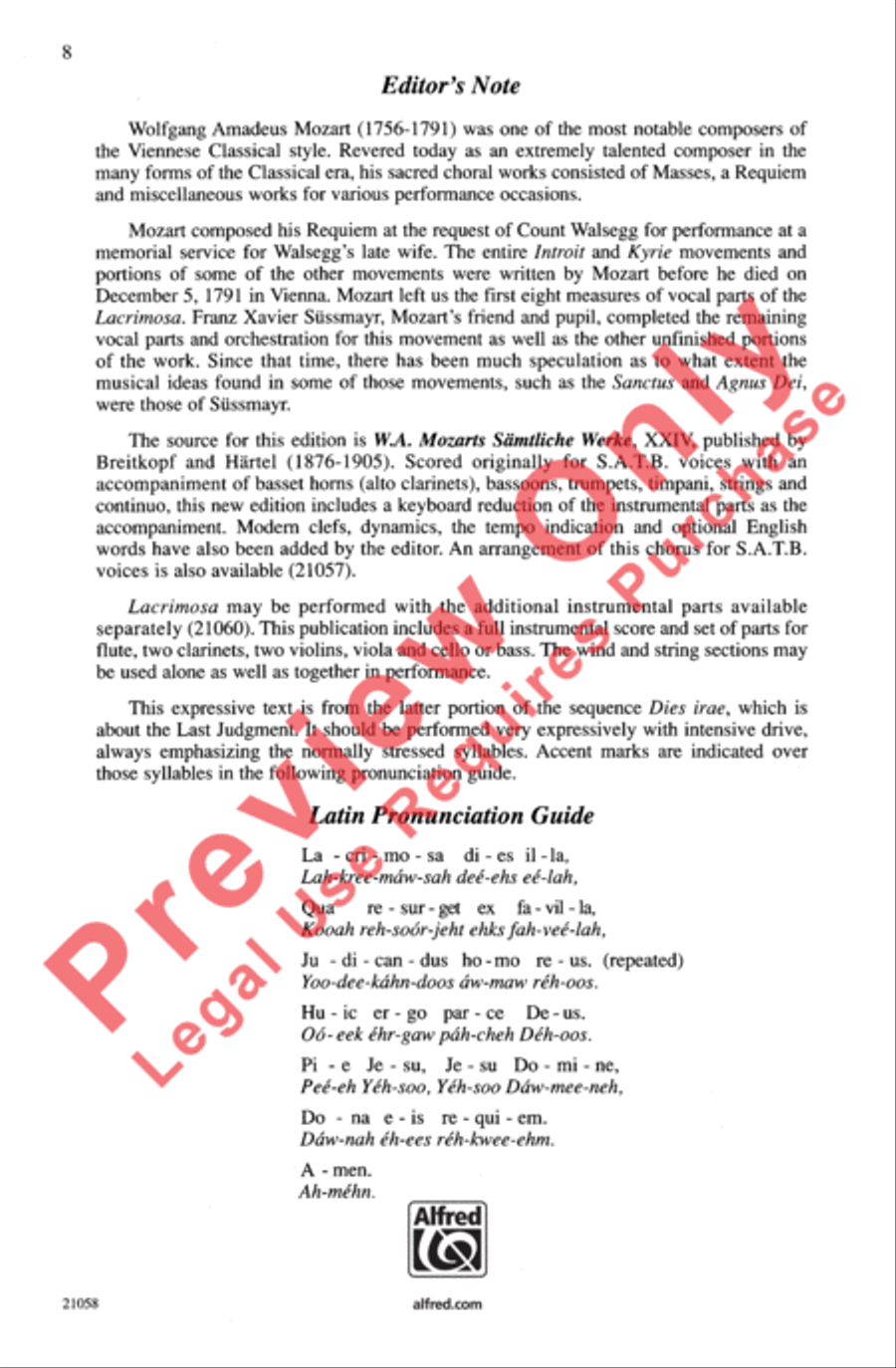 Lacrimosa (from Requiem) Lacrimosa (from Requiem) Women's Choir scores gallery preview page 8