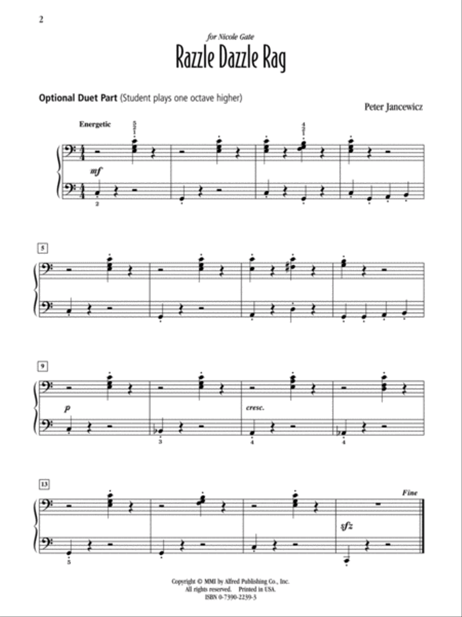 Razzle Dazzle Rag Easy Piano scores gallery preview page 2