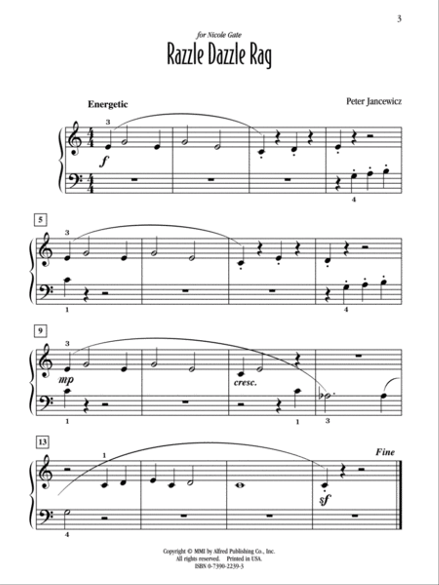Razzle Dazzle Rag Easy Piano scores gallery preview page 3