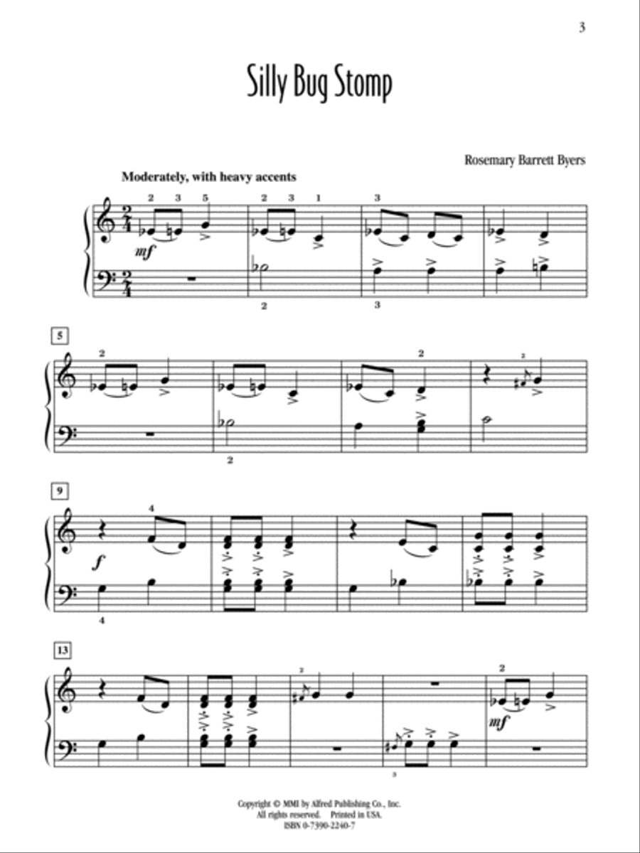 Silly Bug Stomp Easy Piano scores gallery preview page 3