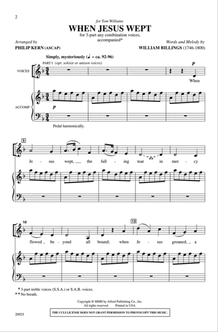 When Jesus Wept When Jesus Wept 3-Part scores gallery preview page 2