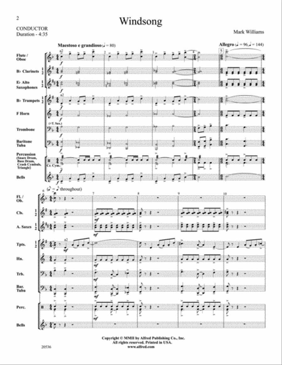 Windsong Concert Band scores gallery preview page 2