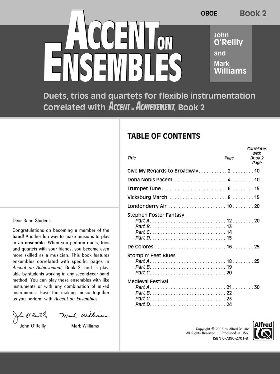 Accent on Ensembles, Book 2 Concert Band Methods scores gallery preview page 2