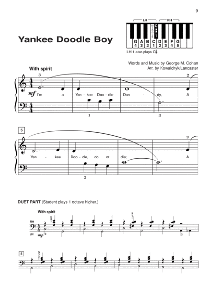Alfred's Basic Piano Course Patriotic Solo Book, Level 1A Piano Method scores gallery preview page 3