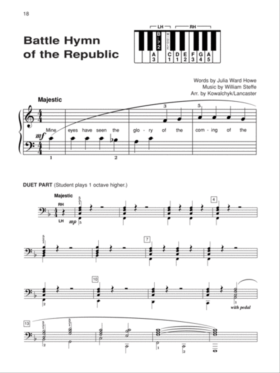 Alfred's Basic Piano Course Patriotic Solo Book, Level 1A Piano Method scores gallery preview page 4