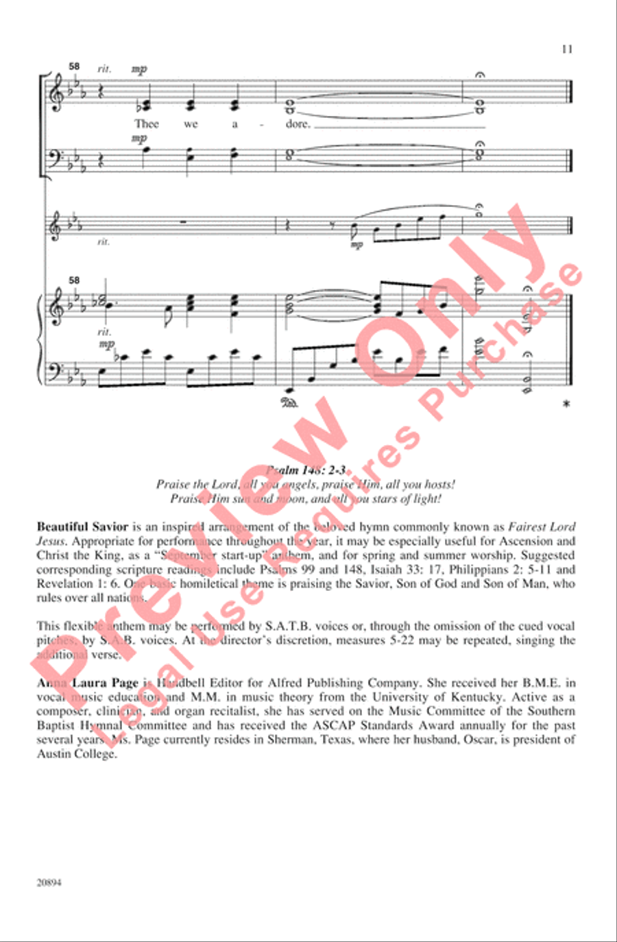 Beautiful Savior Beautiful Savior 4-Part scores gallery preview page 11