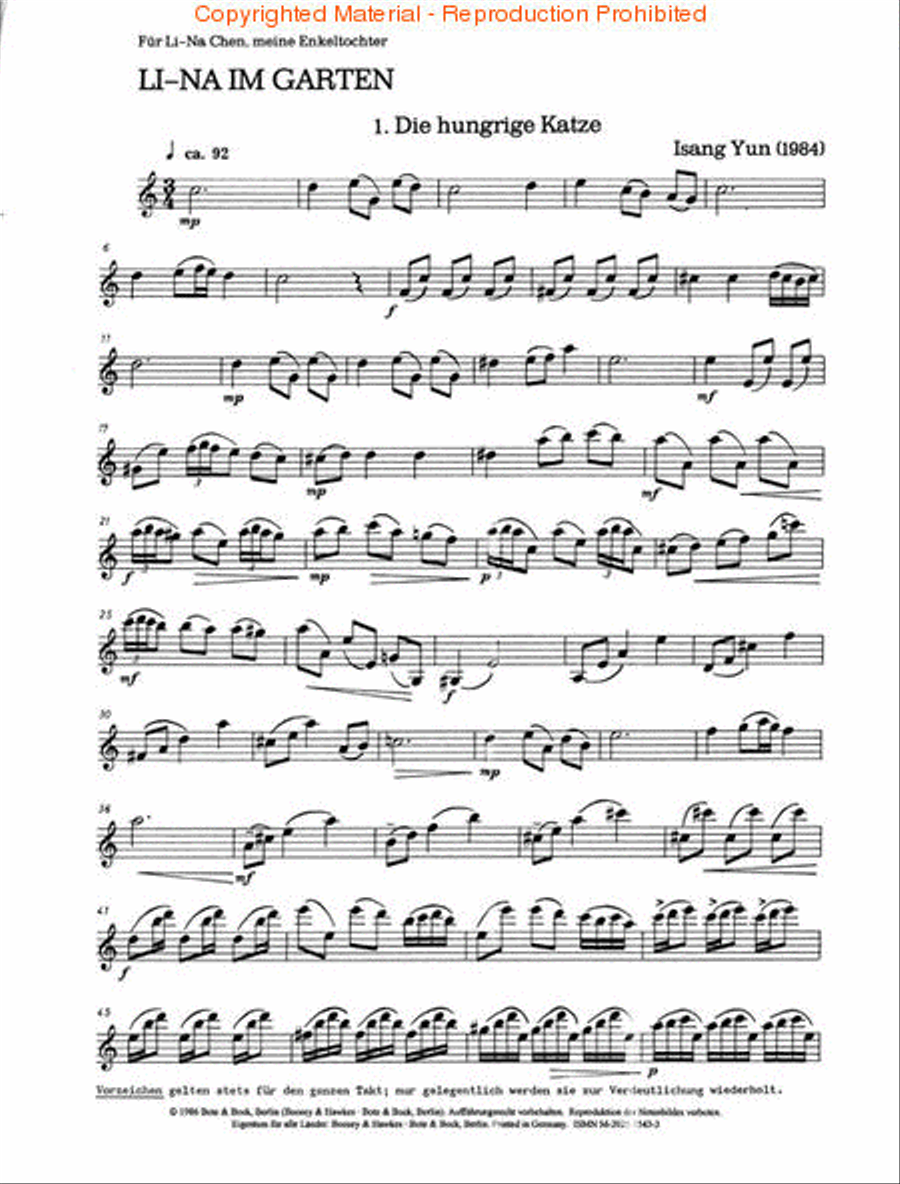 Li-Na im Garten (1984-85) Violin Solo scores gallery preview page 2