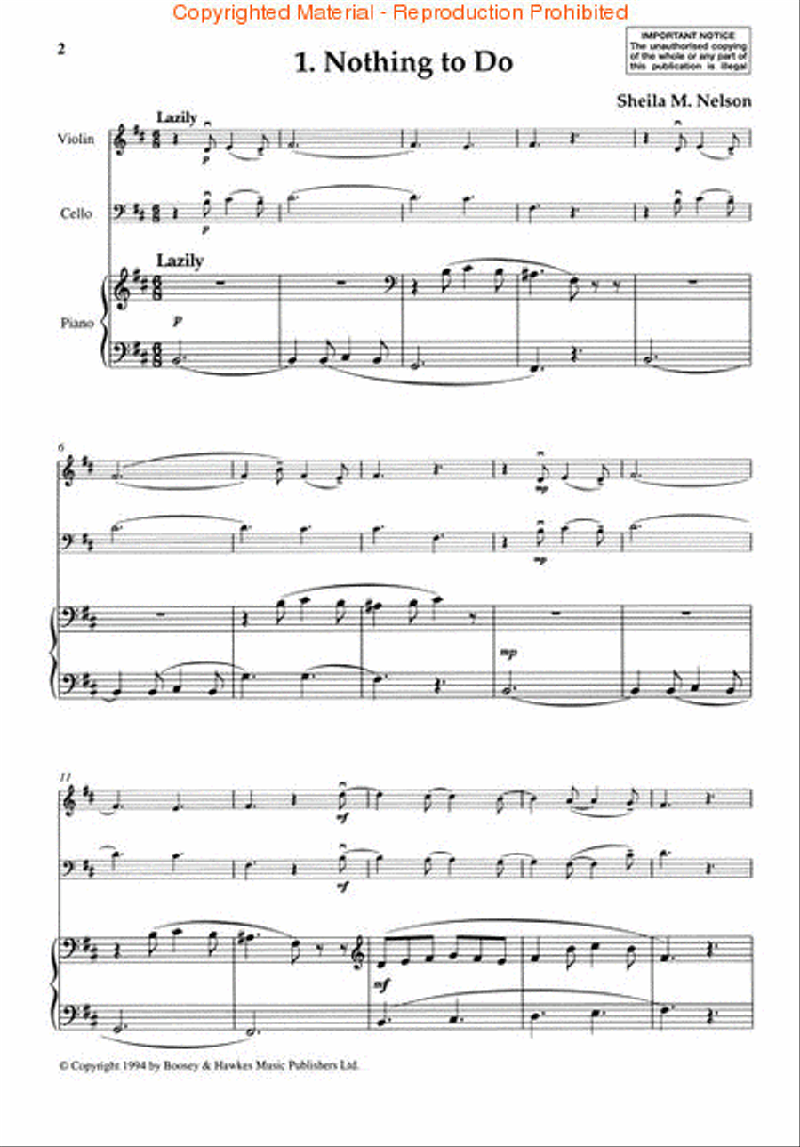 Tunes for My Piano Trio 2 Piano Trio scores gallery preview page 2