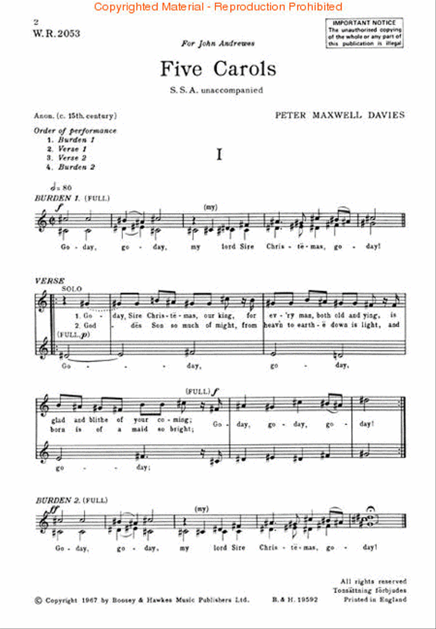 Five Carols Five Carols SSA scores gallery preview page 2