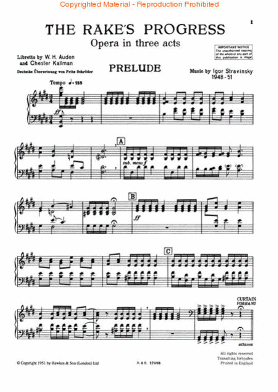 The Rake's Progress The Rake's Progress Orchestra scores gallery preview page 2