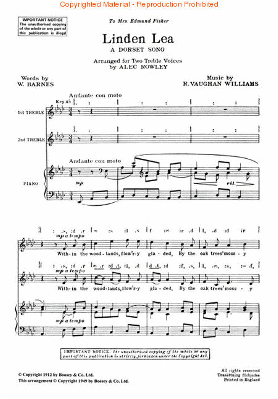 Linden Lea 2-Part scores gallery preview page 2