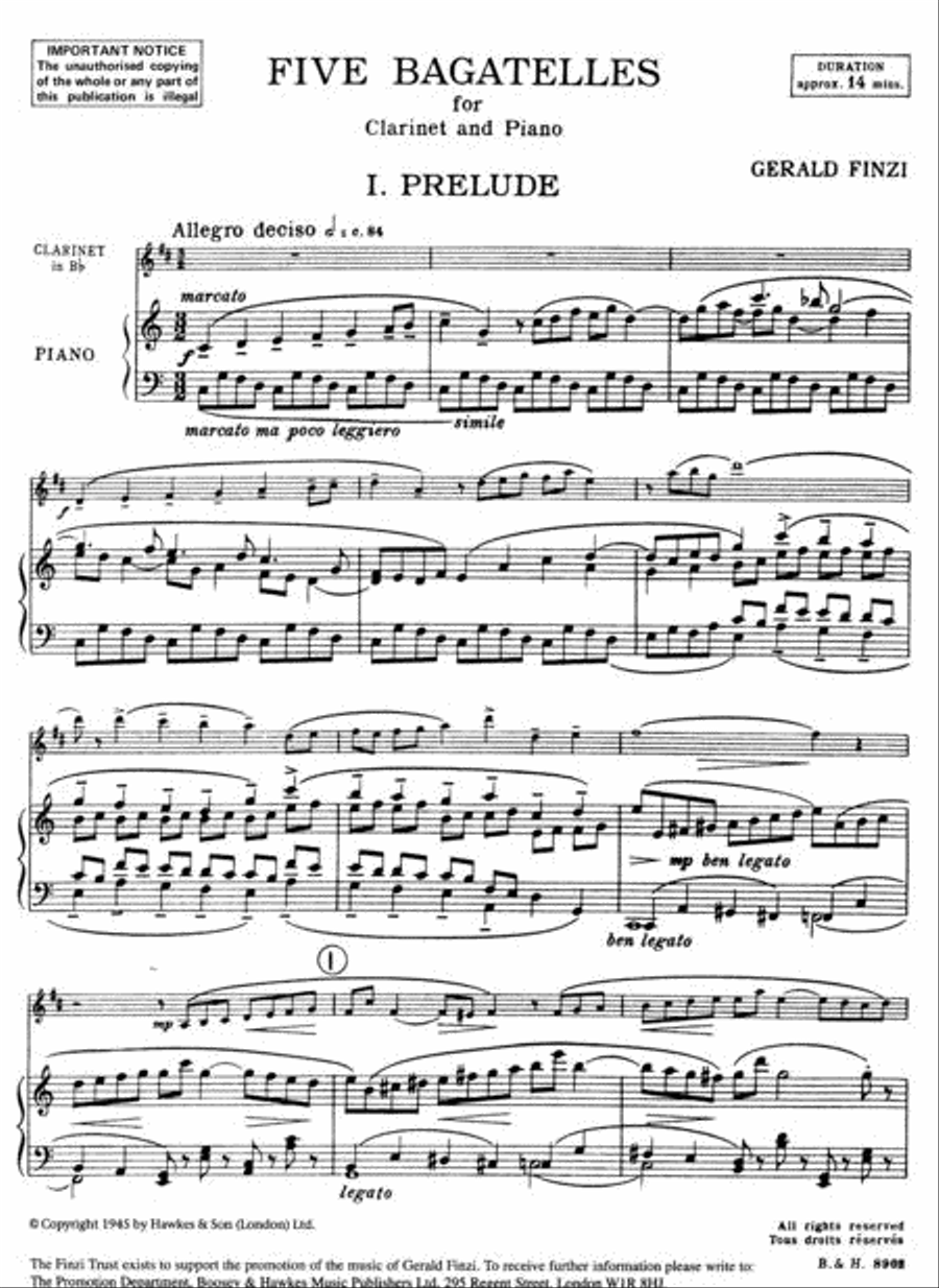 Five Bagatelles, Op. 23 (Clarinet and Piano) Clarinet Solo scores gallery preview page 2