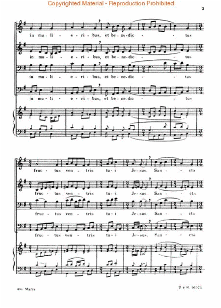 Bogoroditse Devo (Ave Maria) 4-Part scores gallery preview page 3