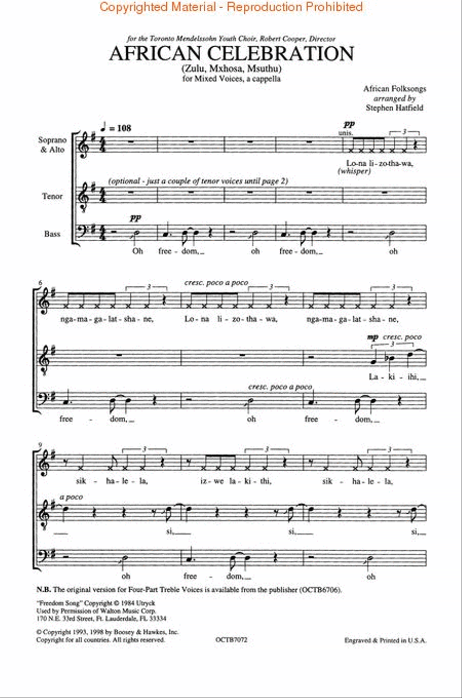 African Celebration African Celebration 4-Part scores gallery preview page 2