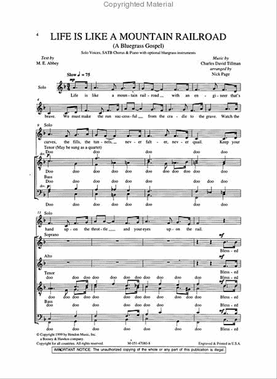 Life Is like Mountain Railroad Divisi scores gallery preview page 2