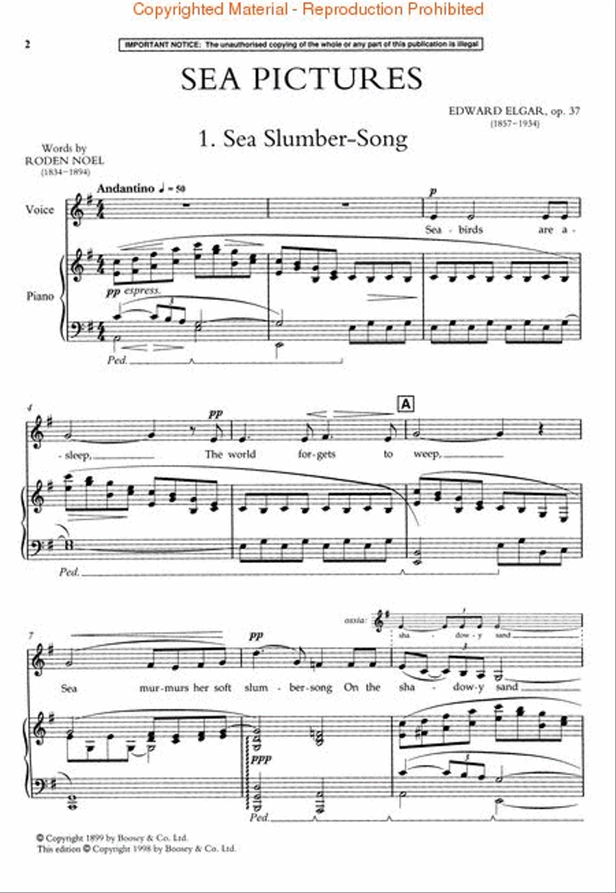 Sea Pictures, Op. 37 Piano Accompaniment scores gallery preview page 2