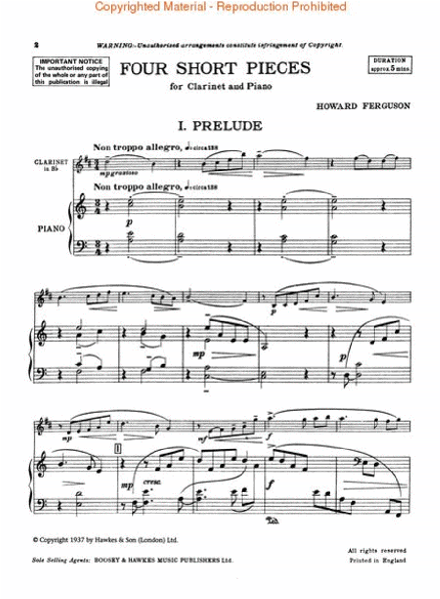 Four Short Pieces Four Short Pieces Clarinet Solo scores gallery preview page 2
